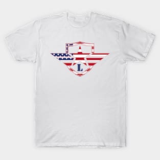 Letter L American Flag Monogram Initial T-Shirt